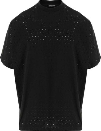 Balenciaga Mesh Crewneck Oversized T-shirt Black 694576TMVD41000