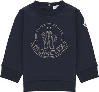 Moncler Kids Sweatshirts, male, Blue, 12 M, Blue Baby Cotton Sweatshirt for Boy