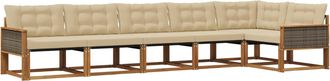 vidaXL Conjunto De Sof&aacute;s De Exterior 6 Uds. Natural Y Beige Vidaxl