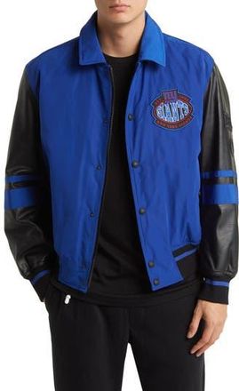 BOSS x NFL Cutback Water Repellent Bomber Jacket in New York Giants Medium Blue at Nordstrom Rack, Size Small