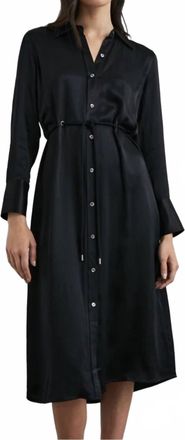 Rails Anina Satin Shirtdress In Black