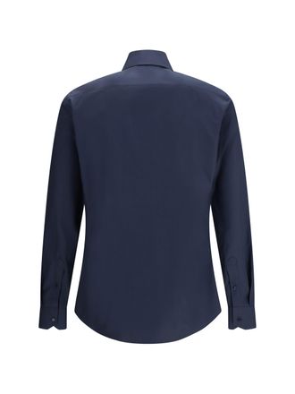 Fendi FF-Embellished Cotton Shirt - Navy