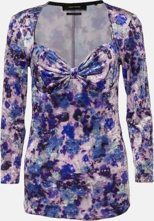 Isabel Marant Purple Printed Velvet Gubaia Top