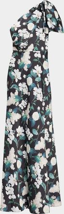 Sachin & Babi Aubrey Floral One-Shoulder Gown