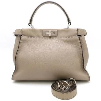 Fendi Pre-owned Leather fendi-bags - Dames - Pre-owned - Beige - Maat: ONE Size Leer