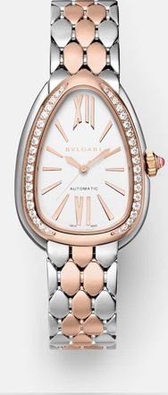 Bulgari Orologio Serpenti Seduttori in oro rosa 18kt e acciaio con diamanti