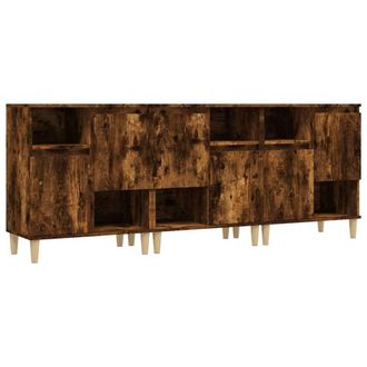Berkfield Home Sideboards 3 pcs Smoked Oak 60x35x70 cm Engineered Wood in Brown | Size: 60 x 35 x 70 cm