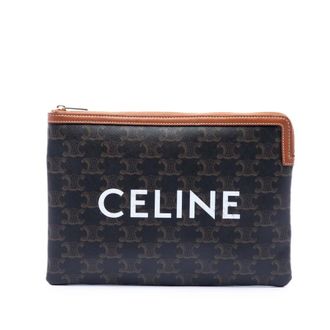 Celine Pre-owned Celine Small Triomphe Coated Canvas Clutch Unisex M1ICTL11RQD1EFR6