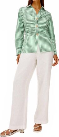 Rails Carayln Shirt In Emerald Stripe