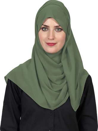 World of Shawls World of Scarfs Soft Chiffon Hijab Scarves Shawls Wraps for Wedding Evening Party Special Occasions Big Size 85 x 180 Cms (Sage)