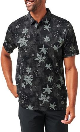 Travis Mathew Trek Tide Floral Cotton Blend Piqu&eacute; Polo in Black at Nordstrom Rack, Size Small