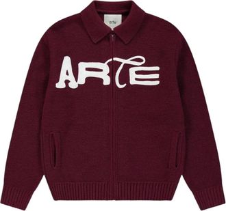 Arte C&aacute;rdigan con cremallera Stencil - Knitwear - Hombre - Rojo - S