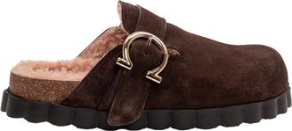 Ferragamo Brown Slip-on Mules