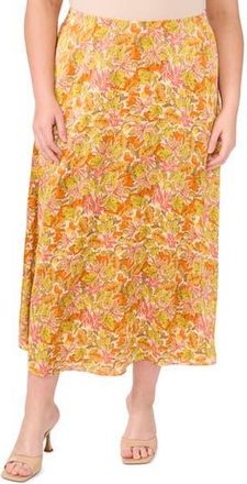 Vince Camuto Bias Cut A-Line Maxi Skirt in Crushed Orange at Nordstrom Rack, Size 2X W