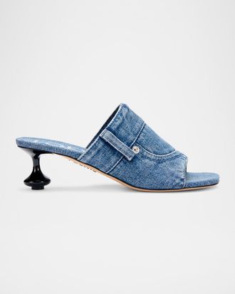 Loewe Toy Panta Denim Slide Sandals