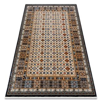 RugsX Rugsx - Alfombra Keshan Franjas, Marco Oriental 6428/53551 Beige / Azul Oscuro Multicolour 160x230 Cm