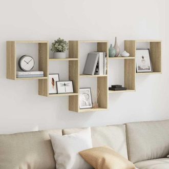 vidaXL Wall Shelf Sonoma Oak 159x18x66 cm Engineered Wood Vidaxl