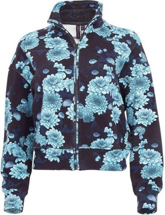 Lords of Harlech June Brushed Knit Crop Jacket in Serious Floral Navy at Nordstrom, Size X-Small