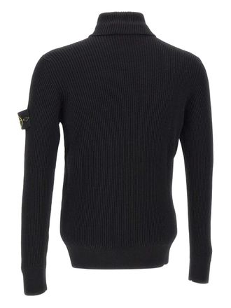 Stone Island ribbed turtle-neck sweater - men - Virgin Wool - XXXL - Black