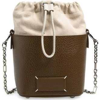 Maison Margiela Small 5AC Leather Bucket Bag in Field/Stone at Nordstrom