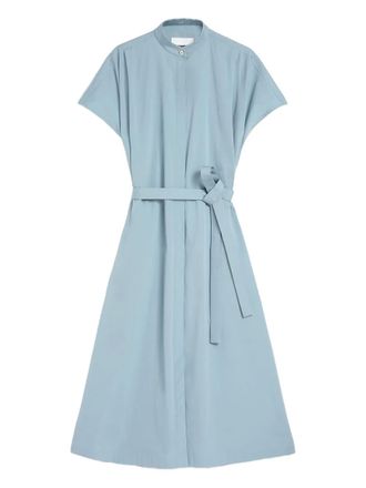 Jil Sander Poplin belted cotton dress - women - Cotton - 32 - Blue