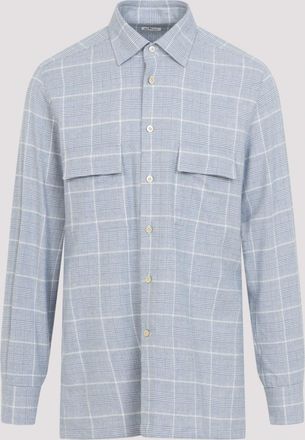 Kiton flanellen overhemd