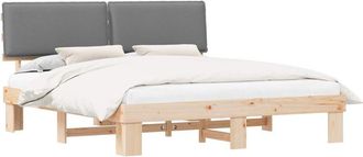 vidaXL Estructura De Cama Con Cabecera Tapizada Gris Claro Vidaxl
