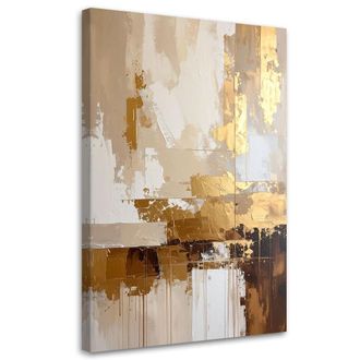 Feeby Impresi&oacute;n De Imagen, Abstracci&oacute;n En Dorado Y Beige, 80x120