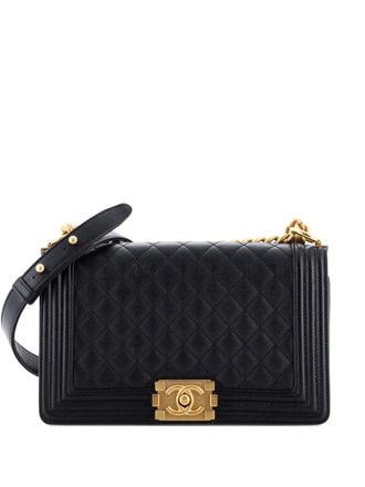 Chanel Boy Flap Bag Quilted Caviar Old Medium crossbody bag - Black