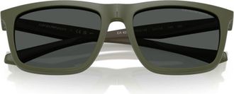 Emporio Armani 0ea4235 Matte Olive Green Rectangular Eyeglasses with Detachable Clip-on Lens