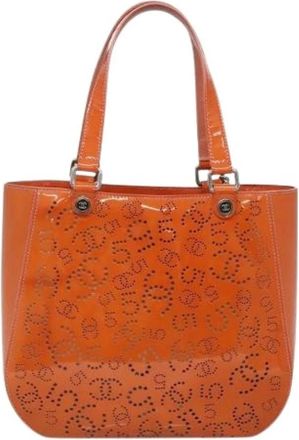 Chanel Pre-owned Tote Bags, female, Orange, Size: ONE SIZE Pre-owned Tote Bag