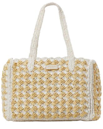 Kate Spade New York Kate Spade New York High Tide Striped Crochet Raffia Medium Tote