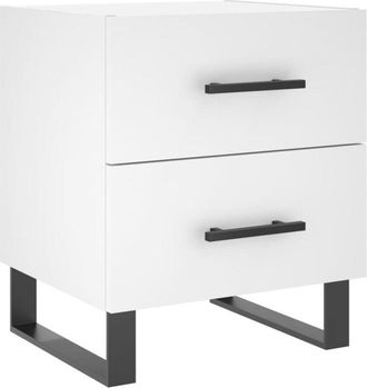 vidaXL Bedside Cabinet White 40x35x47.5 cm Engineered Wood Vidaxl