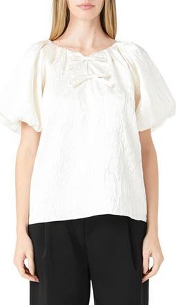 endless rose Crinkle Satin Top in Cream at Nordstrom Rack, Size X-Small
