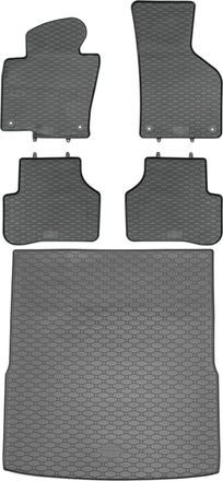 OEM Volkswagen Passat B6 Kombi / Variant De 2005 A Septiembre De 2010: Juego De Alfombrillas De Goma Para Coche + Alfombrilla Para Maletero