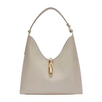 Furla Tassen, Dames, Beige, ONE Size, Leer, Goccia Hobo Bag