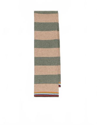 Paul Smith Womens Block Stripe Scarf In Tan Mix