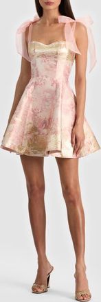 Alice & Olivia Summer Toile Jacquard Minidress in English Rose Toile at Nordstrom, Size 4
