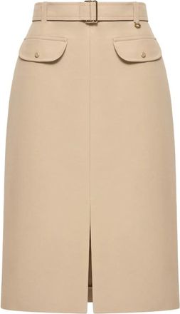 Moncler Midi Rok - Dames - Midirokken - Beige - 3XS - Katoen - Rokken