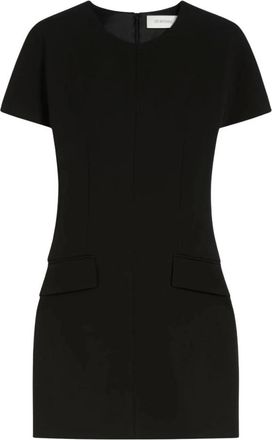 Sportmax Kleedjes, Dames, Zwart, S, Jerseyjurk met knoop