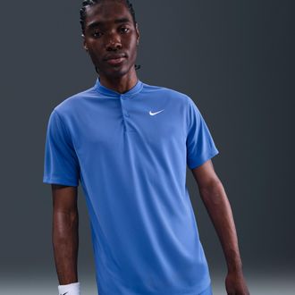 Nike Mens Court Dri-FIT Tennis Blade Polo in Blue | DJ4167-411