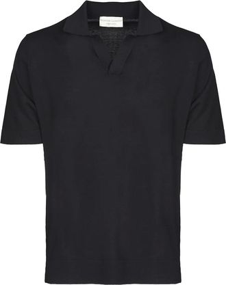 FILIPPO DE LAURENTIIS Polo in cotone con ricamo logo - Nero