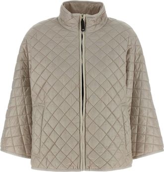 Max Mara Jassen, Dames, Grijs, S, Polyester, Delfina Reversible Cape