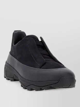 Ermenegildo Zegna leather triple stitch monte slip-on sneakers