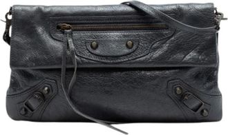 Balenciaga Pre-owned Clutches, female, Gray, Size: ONE SIZE Pre-owned Lambskin Clutch