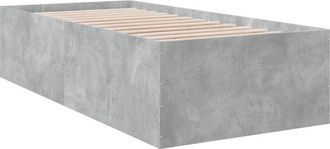 vidaXL Estructura de cama madera de ingeniería gris hormigón 90x190 cm Vidaxl