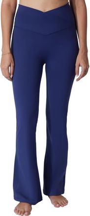 Yogalicious Lux Sophia Crossover Elastic Flare Leggings in Blue Ribbon at Nordstrom Rack, Size X-Small