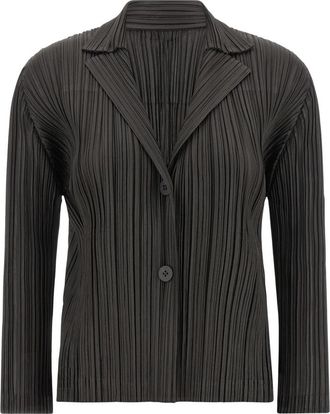 Issey Miyake Pleats Jacket - Dames - Blazers - Grijs - 2XL - Polyester - Jassen
