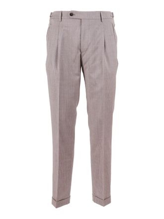 Berwich Grey Tailored Pleated Tapered Straight-Leg Pants