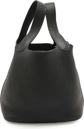 Herm&egrave;s Picotin Black Togo Leather Handbag Tote Bag (Pre-Owned)